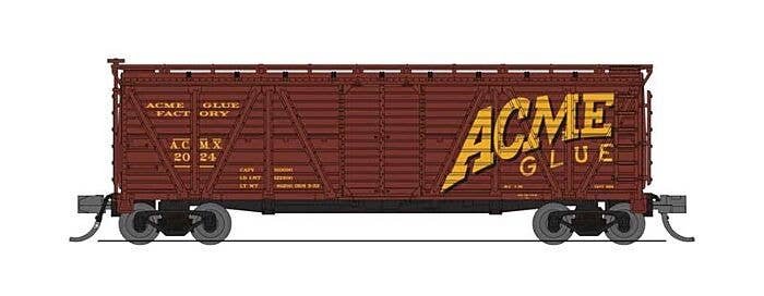 PRR K7 Stock Car with Horse Sounds - Ready to Run -- Acme Glue Factory (Boxcar Red, yellow), N, Broadway Limited Imports 8471