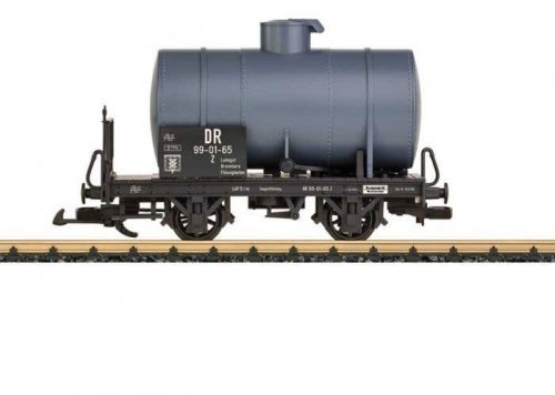 2-Axle Tank Car - Ready to Run -- German State Railroad DR (Era III, gray, black), G, LGB 40556