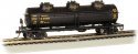 40′ 3-Dome Tank Car - Ready to Run - Silver Series(R) -- Union Tank Line 59814 (black, yello, HO, Bachmann Industries 17109