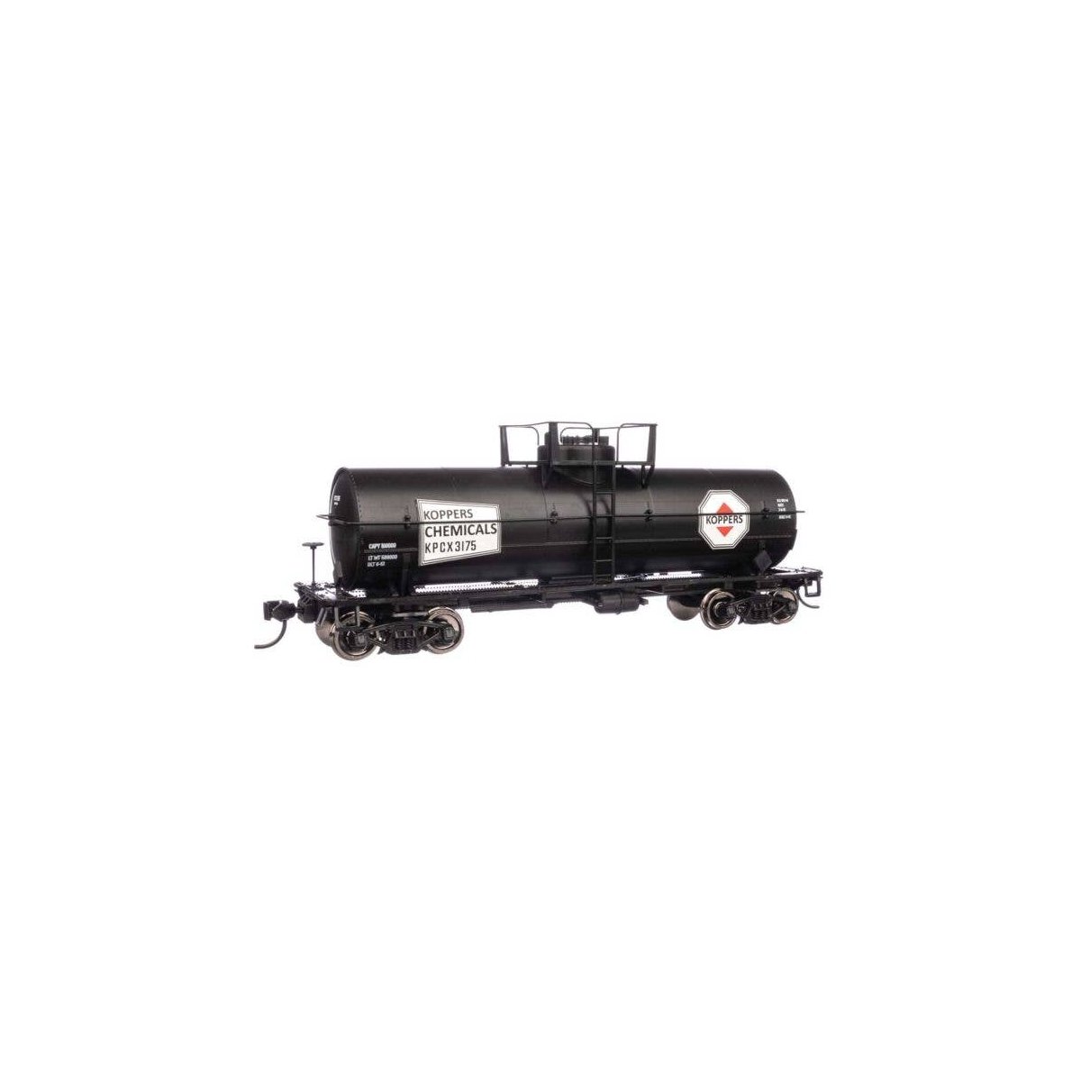 36′ 10,000-Gallon Insulated Tank Car w/Large Dome, Bolted Jacket - Ready to -- Koppers Chemicals KPCX 3175, HO, WalthersMainli