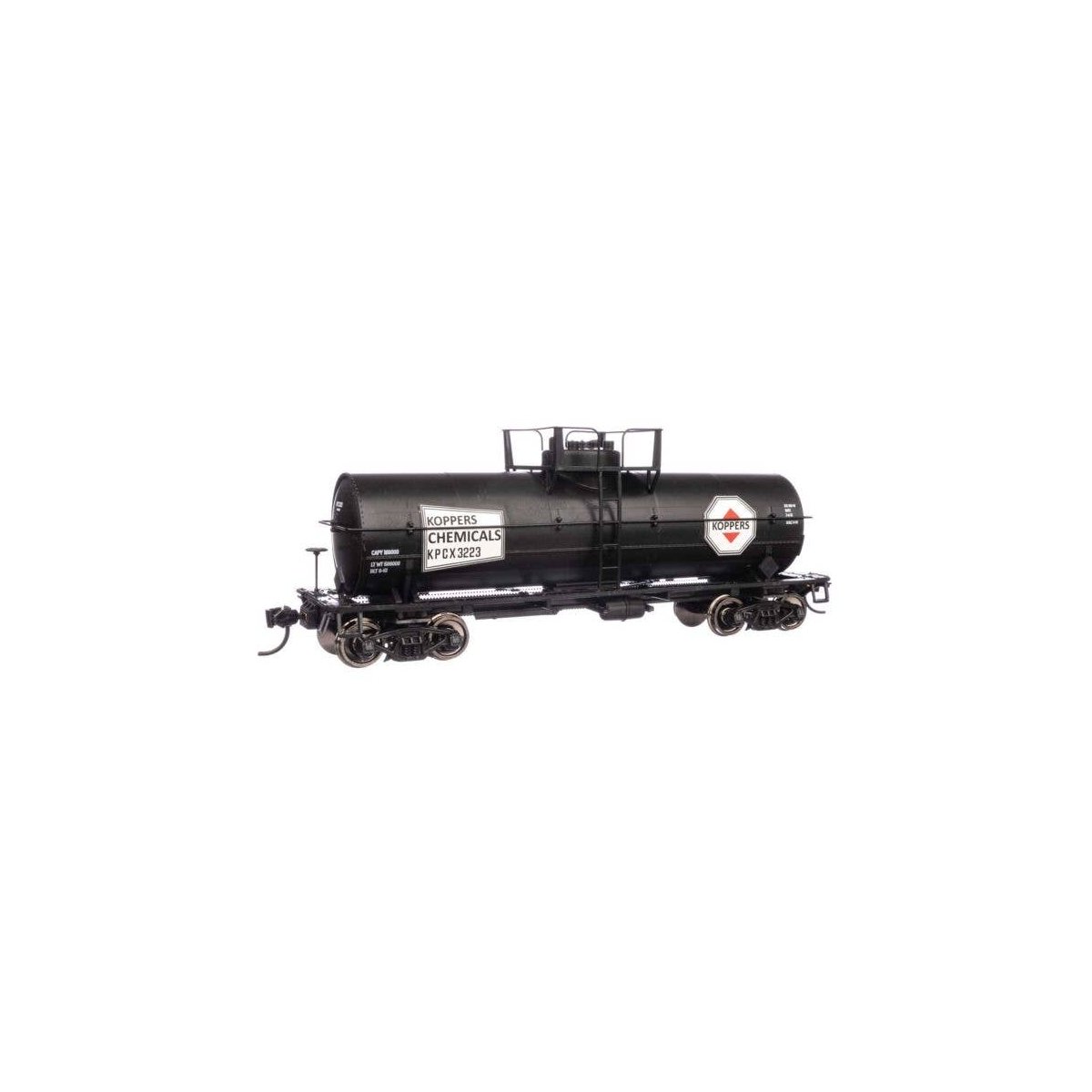 36′ 10,000-Gallon Insulated Tank Car w/Large Dome, Bolted Jacket - Ready to -- Koppers Chemicals KPCX 3223, HO, WalthersMainli