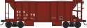 70-Ton 2-Bay Ballast Hopper with Side Chutes (Ballast Gates) - Ready to Run -- Kansas C, HO, Bowser Manufacturing Co. 43670