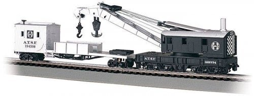 250-Ton Crane Derrick with Boom Tender - Silver Series(R) -- Atchison, Topeka & Santa Fe (bl, HO, Bachmann Industries 16102