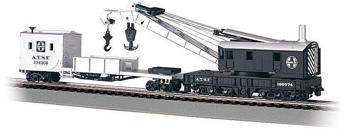 250-Ton Crane Derrick with Boom Tender - Silver Series(R) -- Atchison, Topeka & Santa Fe (bl, HO, Bachmann Industries 16102