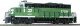 EMD GP9M - Standard DC -- Burlington Northern 1709 (green, white), HO, WalthersTrainline 101