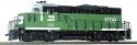 EMD GP9M - Standard DC -- Burlington Northern 1709 (green, white), HO, WalthersTrainline 101