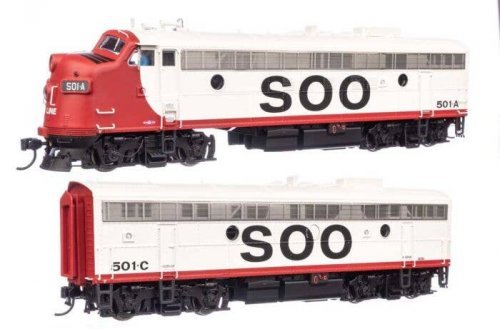 EMD FP7 & F7B - LokSound 5 Sound & DCC -- Soo Line 501A & 501C (white, red, black), HO, WalthersProto 42554
