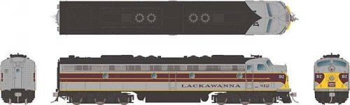 EMD E8A - Sound and DCC -- Delaware, Lackawanna & Western 819 (gray, maroon, yellow), HO, Rapido Trains Inc 28580