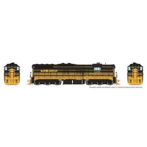 EMD SD7 High Nose - ESU LokSound and DCC -- Denver & Rio Grande Western 5300 (Bumblebee, black, HO, Rapido Trains Inc 50605