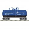 28′ Beer Can Shorty Tank Car - Ready to Run -- FMC Chemicals GATX 10745 (blue, white), N, Trainman 50006876