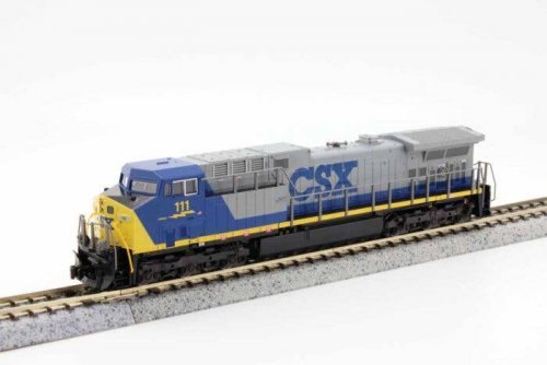 GE AC4400CW Low Numberboards - DCC -- CSX 111 (YN1, gray, blue, yellow), N, Kato USA Inc 1767044DCC