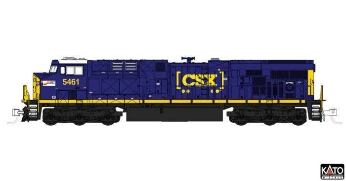 GE ES44AC GEVO - DCC -- CSX 5461 (blue, yellow, Boxcar Logo, Seaboard System Sticker), N, Kato USA Inc 1768963DCC