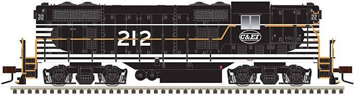 EMD GP7 - Standard DC - Classic(R) Silver -- Chicago & Eastern Illinois 215 (black, , HO, Atlas Model Railroad Co. 10003945