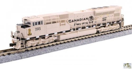 EMD SD70ACU - Standard DC -- Canadian Pacific 7021 (Military Heritage beige, black, Yellow Ribbon), N, Kato USA Inc 1768542