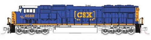 EMD SD70M with Flat Radiators - Standard DC -- CSX 4688 Spirit of Tampa (blue, yellow, Boxcar Logo, N, Kato USA Inc 1767617