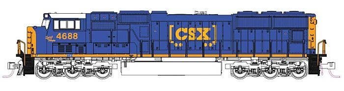 EMD SD70M with Flat Radiators - Standard DC -- CSX 4688 Spirit of Tampa (blue, yellow, Boxcar Logo, N, Kato USA Inc 1767617