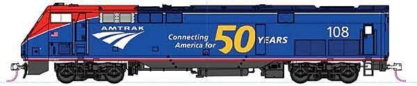 GE P42 Genesis - Standard DC -- Amtrak 108 (Phase VI, blue, red, white, 50th Anniversary Logo), N, Kato USA Inc 1766037