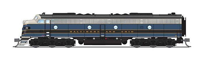 EMD E8A/Unpowered B Set w/Sound & DCC - Paragon4(TM) -- Baltimore & Ohio 92, 52X (blue, g, N, Broadway Limited Imports 8813