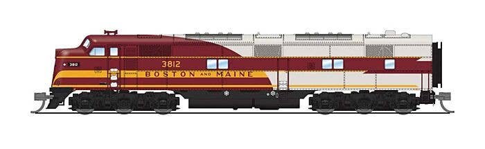 EMD E7A - Sound & DCC - Paragon4(TM) -- Boston & Maine 3812 (As-Delivered maroon, gray, y, N, Broadway Limited Imports 8763