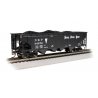 40′ Quad Hopper - Ready to Run - Silver Series(R) -- Nickel Plate 34078 (black), HO, Bachmann Industries 17623