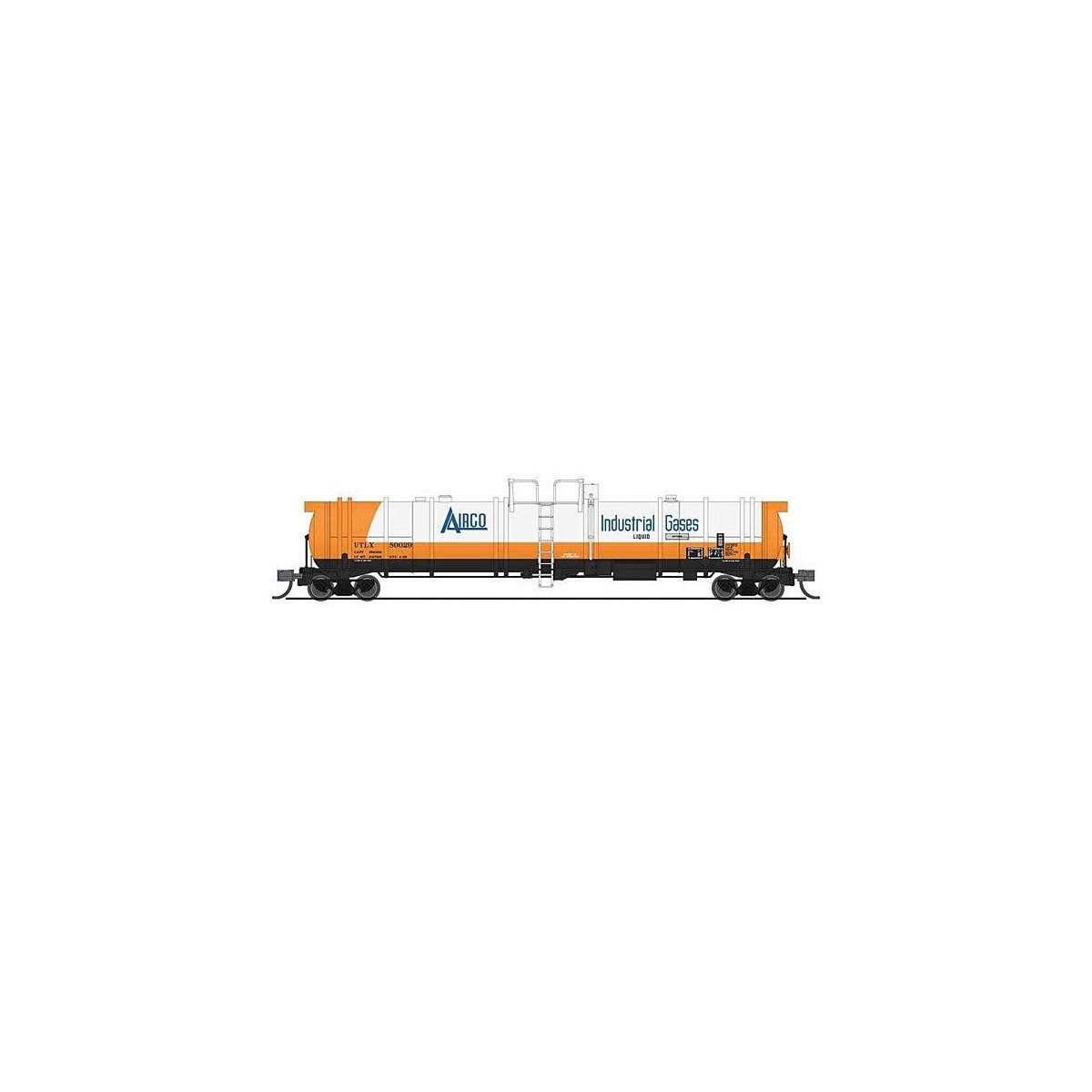 High-Capacity Cryogenic Tank Car 2-Pack - Ready to Run -- AirCo (orange, black, white, blue), N, Broadway Limited Imports 8140