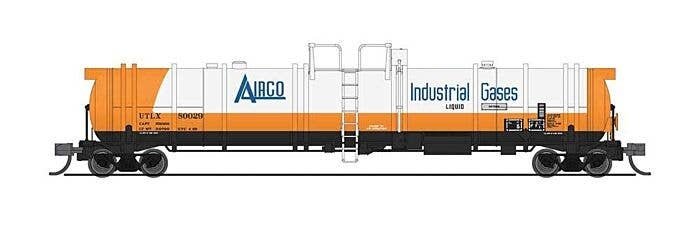 High-Capacity Cryogenic Tank Car 2-Pack - Ready to Run -- AirCo (orange, black, white, blue), N, Broadway Limited Imports 8140