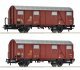 2 piece set: Covered postal wagons, DBP, HO, Roco 6600248