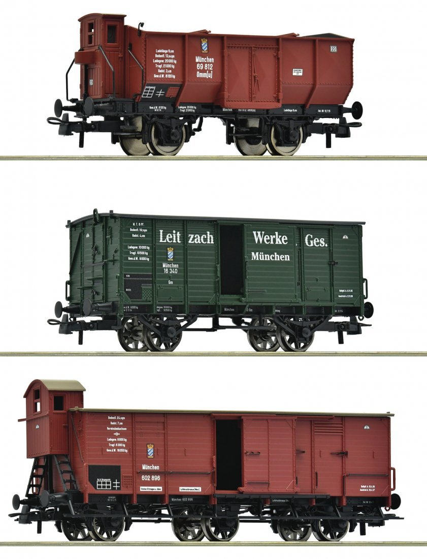 3 piece set: Goods train, K.Bay.Sts.B., HO, Roco 6600223