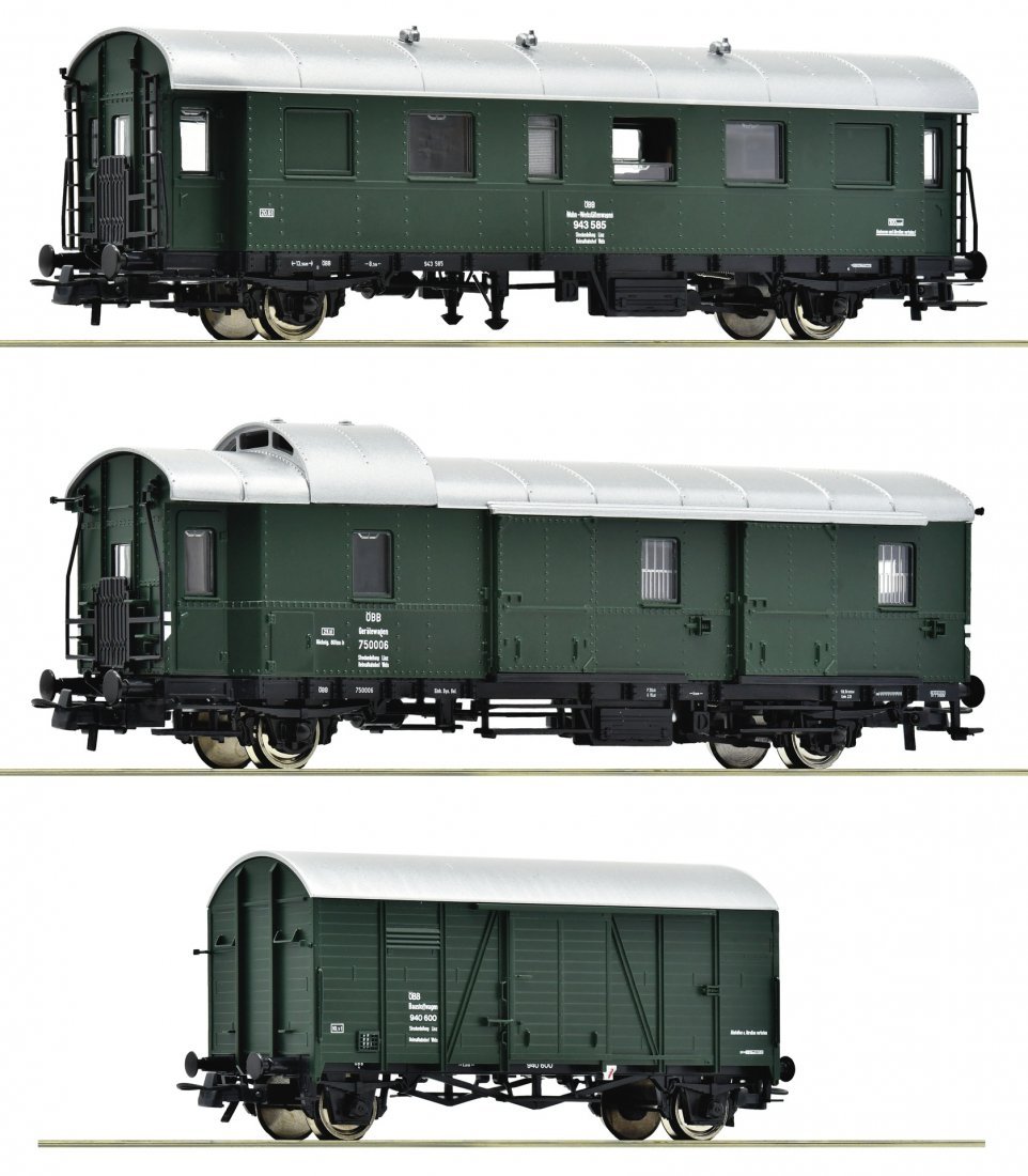 3 piece set: Cabooses, ÖBB, HO, Roco 6200134