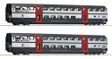 2 piece set (2): 2nd class double-deck coaches, SBB, HO, Roco 6200217