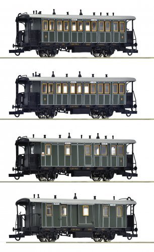 4 piece set: Local passenger train, K.Bay.Sts.B., HO, Roco 6200197