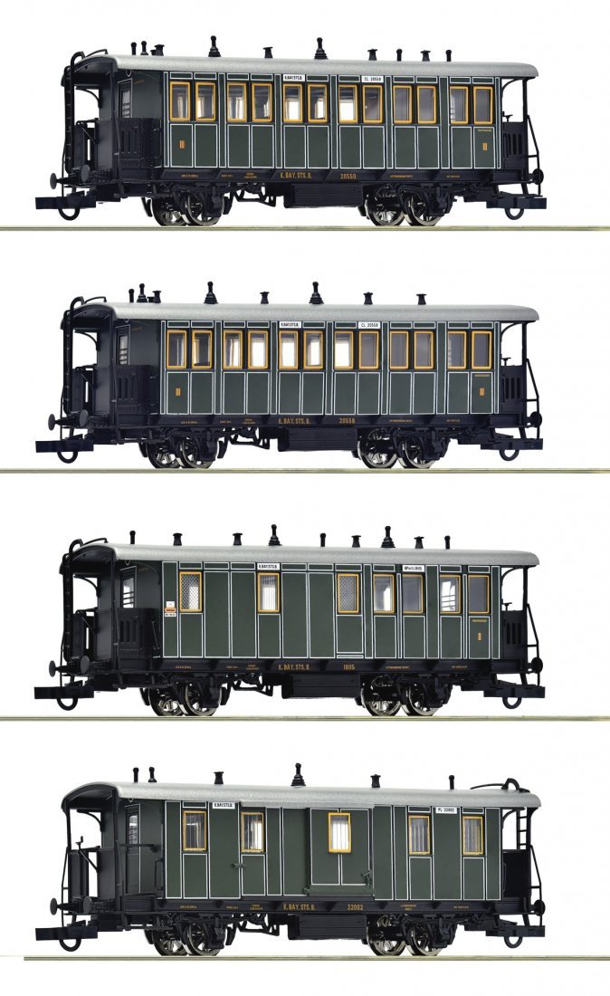 4 piece set: Local passenger train, K.Bay.Sts.B., HO, Roco 6200197