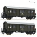 2 piece set: Auxiliary passenger coaches, PKP, HO, Roco 6200195
