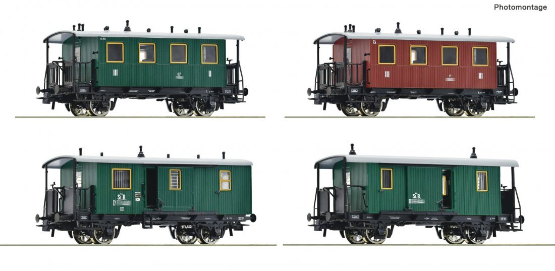 4 piece set: Passenger train, kkStB, HO, Roco 6200190