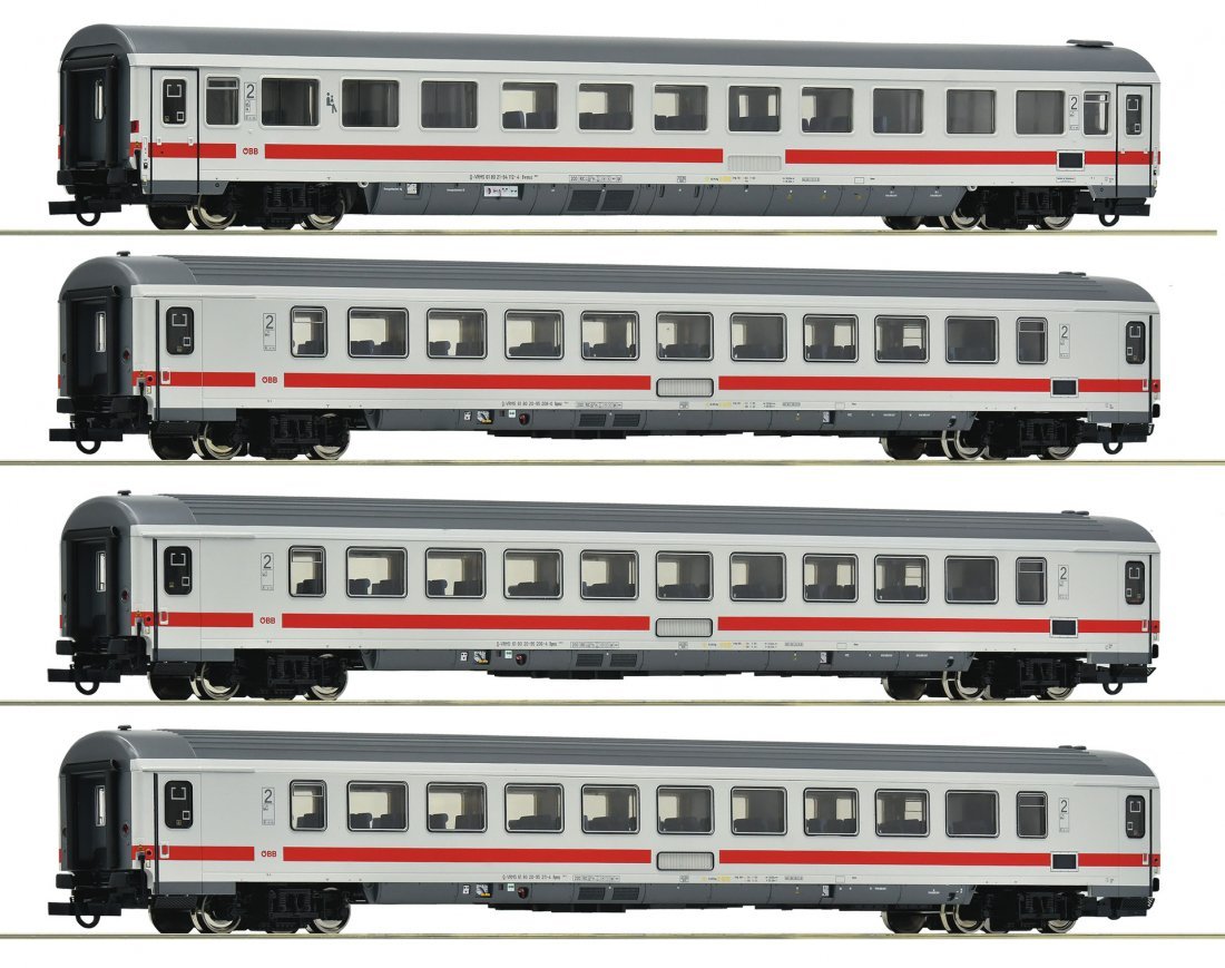 4 piece set: Express train coaches, ÖBB, HO, Roco 6200187