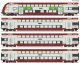 4 piece set: Double-deck coach, CFL, HO, Roco 6220148