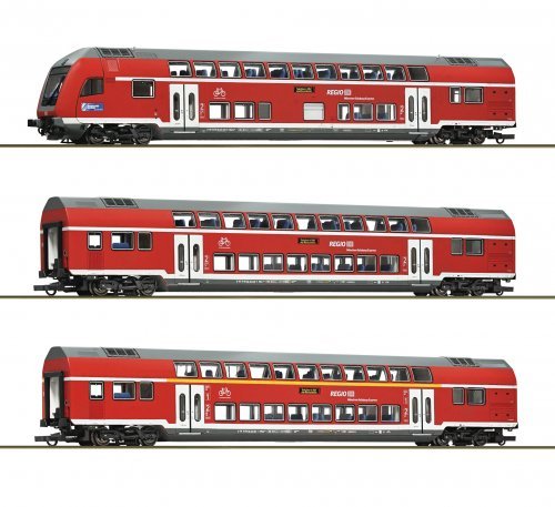 3 piece set: Double-deck coaches, DB AG, HO, Roco 6220144