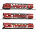 3 piece set: Double-deck coaches, DB AG, HO, Roco 6220144