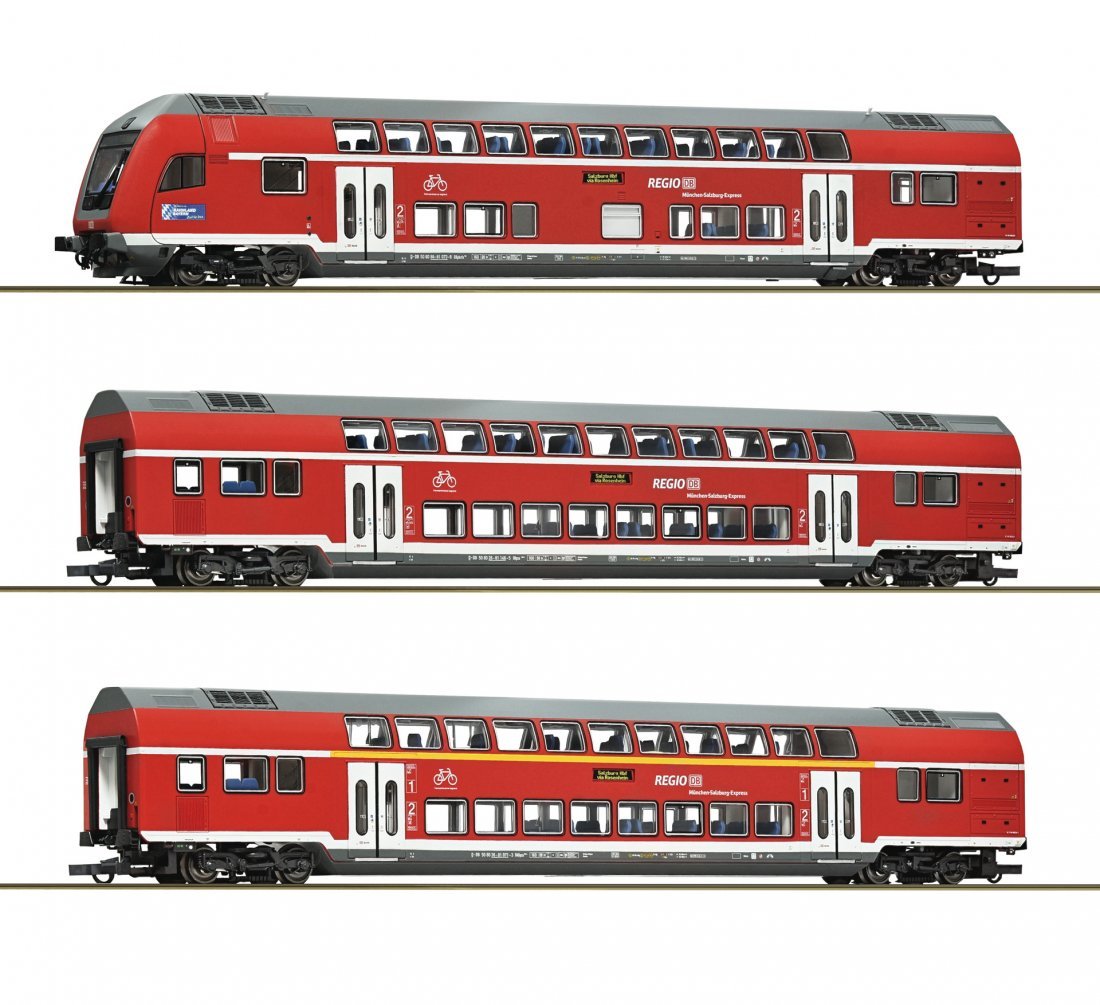 3 piece set: Double-deck coaches, DB AG, HO, Roco 6220144