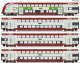 4 piece set: Double-deck coach, CFL, HO, Roco 6210148