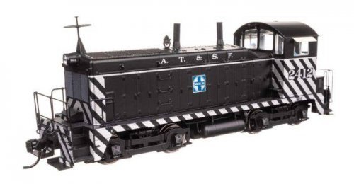EMD NW2 - Standard DC -- Atchison, Topeka & Santa Fe 2412 (A. T. & S. F. Zebra Scheme, black, whit, HO, WalthersProto 50502