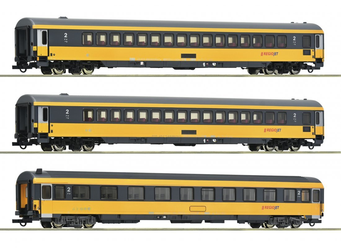 3-piece set: Passenger coaches, Regiojet, HO, Roco 6200082