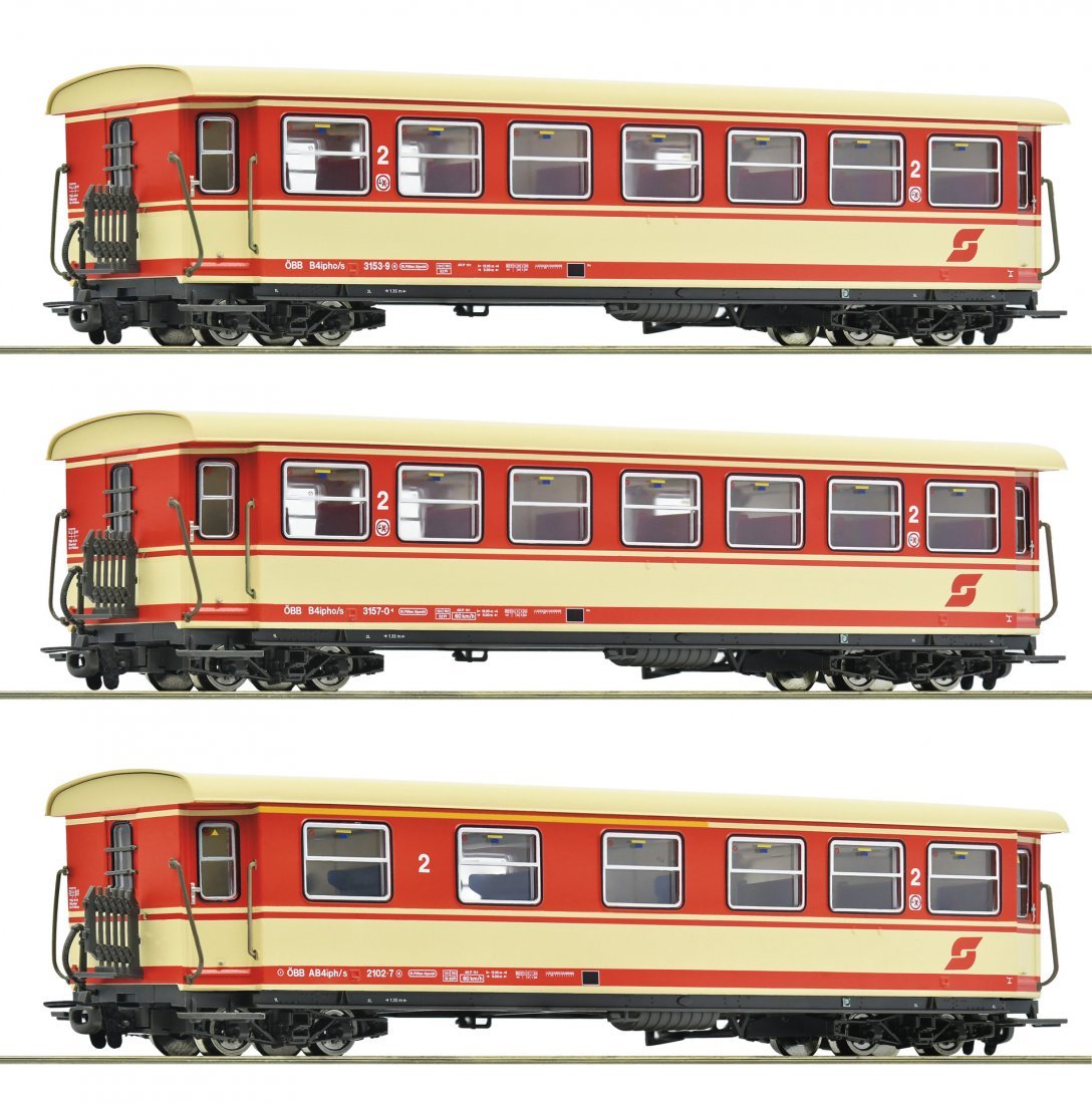 3 piece set: Passenger coaches, ÖBB, HOe, Roco 6240004