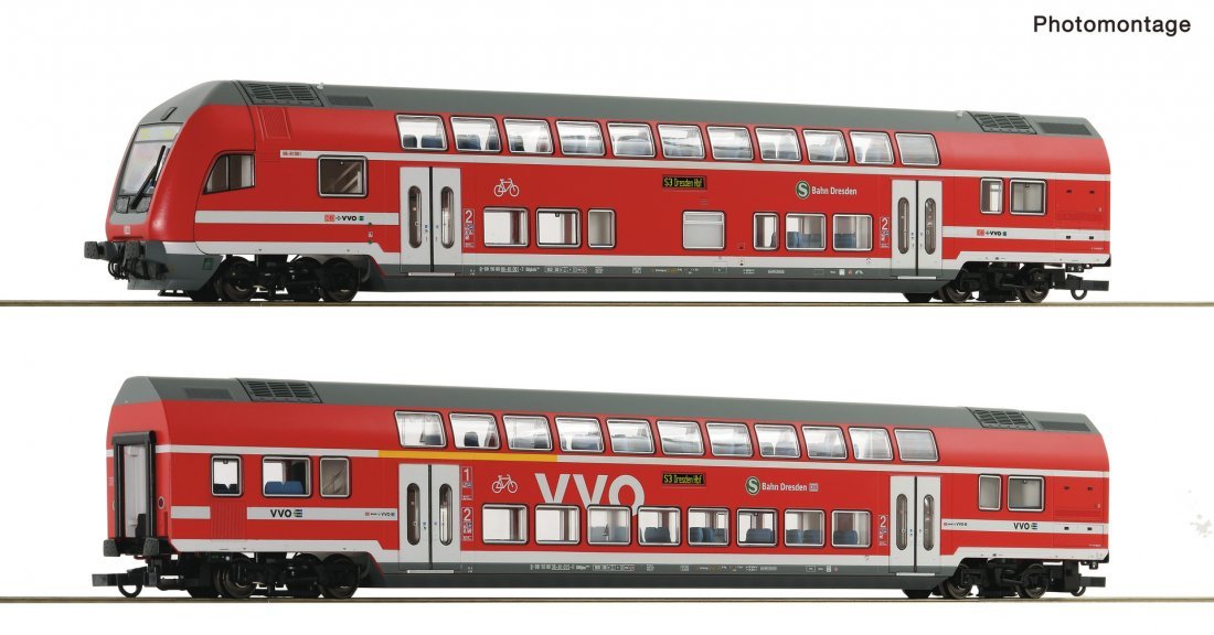 2 piece set: Double-deck coaches, DB AG, HO, Roco 6220066