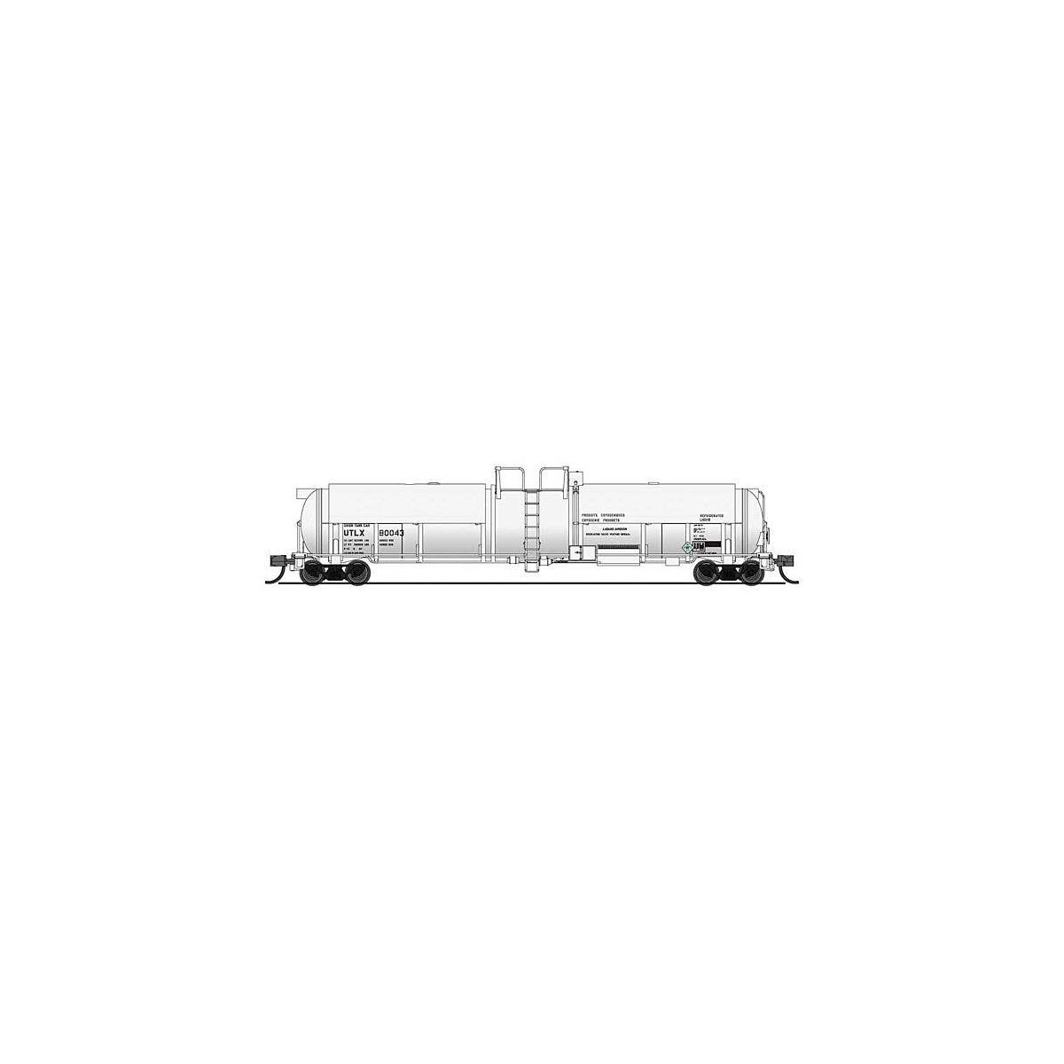 High-Capacity Cryogenic Tank Car - Ready to Run -- UTLX (white), N, Broadway Limited Imports 8156