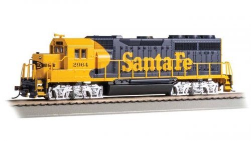 EMD GP40 - Standard DC -- Santa Fe 2964 (Warbonnet, blue, yellow), HO, Bachmann Industries 63526
