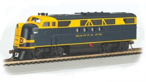 EMD FT-A - Standard DC -- Santa Fe (blue, yellow), HO, Bachmann Industries 69603