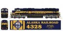 EMD SD70MAC w/Nose Headlight - Standard DC -- Alaska Railroad 4328 100 Years (Anniversary, blue, y, N, Kato USA Inc 1766412