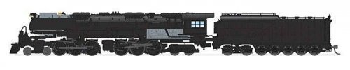 4-6-6-4 Challenger Late Version - Standard DC - Stealth -- Painted, Unlettered (Oil Tende, N, Broadway Limited Imports 8662