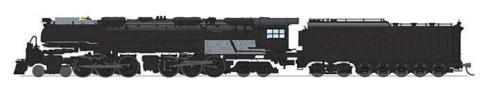 4-6-6-4 Challenger Late Version - Standard DC - Stealth -- Painted, Unlettered (Oil Tende, N, Broadway Limited Imports 8662